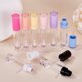 COSIDEA 26 pcs Refillable Empty 8ml Lip Gloss Tubes with clear WandRound white Lipgloss ContainersDIY cosmetic packing Container Bulk Wholesale