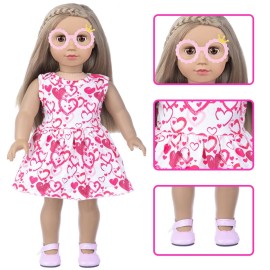 BDDOLL Doll Clothes and Accessories School Supplies Playset for 18 Inch Girl Doll with Doll Clothes,School Bags, Student Cards, Glasses, Pencils, calculators, Scissors, notebooks, etc