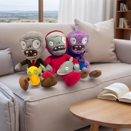 Dyharnsty 3Pcs Plants vs Zombies Plush Toys Zombie Sets,Brown Zombies Soft Figure Doll Plants vs Zombies Toys PVZ Plush for Birthday,Party,Halloween & Christmas