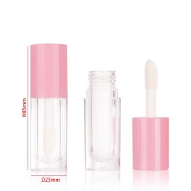 COSIDEA 30pcs Pink Empty 6ml 0.2oz Lip Gloss Tubes with Big Doe Foot WandRound Lipgloss ContainersConcealer Tube Cosmetic Packing Container Bulk Wholesale