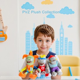 Dyharnsty 3Pcs Plants vs Zombies Plush Toys Zombie Sport Jester Gargantuar Zombie,Soft Figure Doll Plants vs Zombies Toys PVZ Plush 1 2 Set