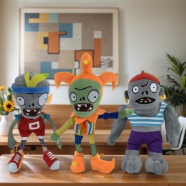 Dyharnsty 3Pcs Plants vs Zombies Plush Toys Zombie Sport Jester Gargantuar Zombie,Soft Figure Doll Plants vs Zombies Toys PVZ Plush 1 2 Set