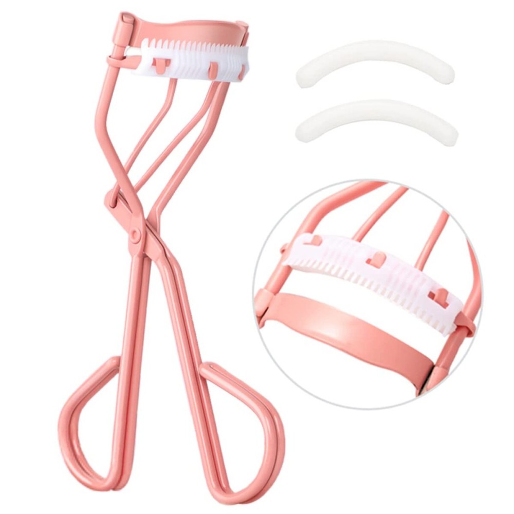 Uranian Eyelash Curlers with Built-in Comb Beauty Eyelashes Curlers Eyelash Cliper with 2 Replacement Silicone Refill Pads Premium Lash Curler Makeup Tool for Women and Girls (1 Pink-White Comb) Uranian Eyelash Curlers with Built-in Comb Beauty Eyelashes Curlers Eyelash Cliper with 2 Replacement Silicone Refill Pads Premium Lash Curler Makeup Tool for Women and Girls (1 Pink-White Comb)