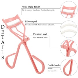 Uranian Eyelash Curlers with Built-in Comb Beauty Eyelashes Curlers Eyelash Cliper with 2 Replacement Silicone Refill Pads Premium Lash Curler Makeup Tool for Women and Girls (1 Pink-White Comb) Uranian Eyelash Curlers with Built-in Comb Beauty Eyelashes Curlers Eyelash Cliper with 2 Replacement Silicone Refill Pads Premium Lash Curler Makeup Tool for Women and Girls (1 Pink-White Comb)