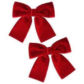 2PCS Velvet Hair Bows Red Hair Ribbon Clips 4 Big Fall Alligator Clips Hair Accessories for Women Girls Toddlers Kids Baby