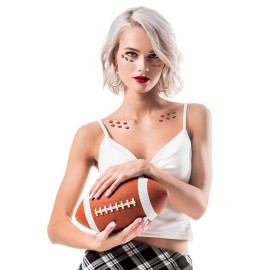 PAGOW 50 Grams Football Party Table Confetti, Rugby Ball Shape Sport Game Day Glitter Festival Rave Beauty Makeup Face Body Nail Art Decoration PAGOW 50 Grams Football Party Table Confetti, Rugby Ball Shape Sport Game Day Glitter Festival Rave Beauty Makeup Face Body Nail Art Decoration