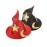 ZHOUMEIWENSP 2Pcs Mini Top Hat Hair Clips Shining Star Moon Halloween Witch Hat Flet Hairpins Hair Barrettes Hair Accessories for Party Performance Props (Red&Black)