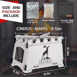 Camping Wood Burning Stove Portable - Folding Camp Stove Collapsible Backpacking Stove Stainless Steel Campfire Stove Outdoor Cooking Foldable Lightweight Stove for Picnic Hiking BBQ