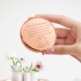 KEYCHIN Princess Movie Pocket Mirror Princess Belle Fans Gifts Always Remember You are Braver Stronger Smarter Than You Think Compact Mirror for Women Girls Teenagers (Beauty Mirror-RG)