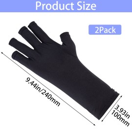 ANCIRS 2 Pairs UV Gloves for Gel Nail Lamp, Anti UV Fingerless Gloves for Nail Art DIY Accessories, Gel Manicure UV Shield Gloves for Hand Skin Care Protection-Black ANCIRS 2 Pairs UV Gloves for Gel Nail Lamp, Anti UV Fingerless Gloves for Nail Art DIY Accessories, Gel Manicure UV Shield Gloves for Hand Skin Care Protection-Black