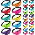 30 Pieces Neon Fanny Pack Bulk for Women Men Adjustable Waist Bag Exercising Hiking Running Waist Pack for Festival Travel Party Outdoor Activities, 10 Colors