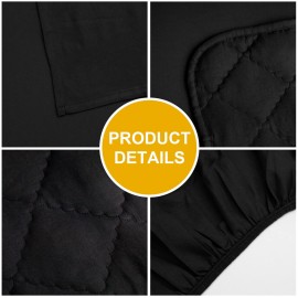 FLXXIE 4 Pieces Toddler Bedding Set, Soft and Breathable Microfiber Crib Sheet Set, Includes Quilted Comforter, Flat Top Sheet, Fitted Sheet, Envelope Pillow Case for Boys and Girls, Black