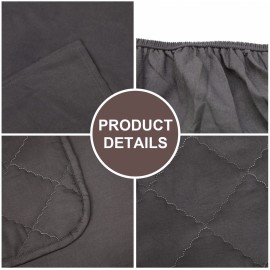 FLXXIE 4 Pieces Toddler Bedding Set, Soft and Breathable Microfiber Crib Sheet Set, Includes Quilted Comforter, Flat Top Sheet, Fitted Sheet, Envelope Pillow Case for Boys and Girls, Dark Grey