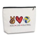 KDXPBZ Volleyball Inspirational Gifts for Women Players - BFF Bestie Makeup Bag - Peace Love