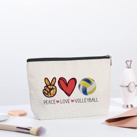 KDXPBZ Volleyball Inspirational Gifts for Women Players - BFF Bestie Makeup Bag - Peace Love KDXPBZ Volleyball Inspirational Gifts for Women Players - BFF Bestie Makeup Bag - Peace Love