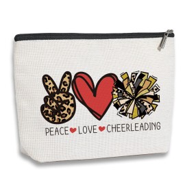 kdxpbpz Cheer Stuff Cheerleader Cheer Bag Funny Cheerleader Gifts Cheerleading Gift Christmas Birthday Gifts for Women Her Female Cheer Team Merchandise - Peace Love Cheerleading