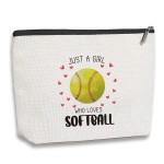 kdxpbpz Softball Gifts Makeup Bag Inspirational Gifts for Women Her Softball Lovers Mom Sister Birthday Gifts for Female Coworker Friend BFF Besties