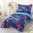 Wowelife Car Toddler Bedding Sets for Boys 4 Piece Blue Vehicle Kids Toddler Bed Sheet Sets Comforter Set for Boys with Comforter, Flat Sheet, Fitted Sheet and Pillowcase, Blue Car