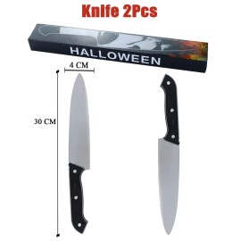 MyersCostume Classic Knife 2Pcs,Halloween Kills Butcher Knife Prop Silver