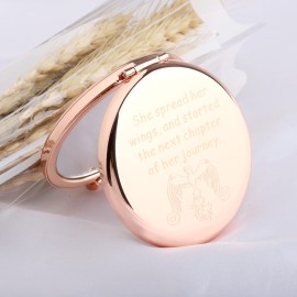 UJIMS Phoenix Angel Compact Makeup Mirror (PhoenixMakeupMirror), 2.8 W x 2.6 L, Rose Gold, Frameless, 2-Sided, 10x Magnification UJIMS Phoenix Angel Compact Makeup Mirror (PhoenixMakeupMirror), 2.8 W x 2.6 L, Rose Gold, Frameless, 2-Sided, 10x Magnification