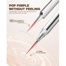 SGNEKOO Professional Facial Milia Removal Tool and Whitehead Extractor,Titanium Alloy Double Ended Needle and Steel Tweezers Kit,Blackhead,Blemish,Zit and Pimple Acne Remover Popper (Titanium Gold)