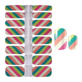 SILPECWEE 5 Sheets Rainbow Nail Wraps for Women Nail Polish Strips Self Adhesive Nail Polish Stickers Gel Nail Strips Stick on Nails for Manicure Design with 1pc Nail File
