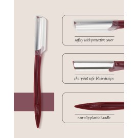 MoHern Multipurpose Eyebrow & Face Razor - 20 Pcs Dermaplane Razor, Face Shaver for Women and Men (Red) MoHern Multipurpose Eyebrow & Face Razor - 20 Pcs Dermaplane Razor, Face Shaver for Women and Men (Red)