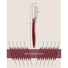 MoHern Multipurpose Eyebrow & Face Razor - 20 Pcs Dermaplane Razor, Face Shaver for Women and Men (Red) MoHern Multipurpose Eyebrow & Face Razor - 20 Pcs Dermaplane Razor, Face Shaver for Women and Men (Red)
