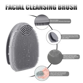 REVEX Face Scrubber,2Pcs Silicone Face Scrubber for Women Men,Face Exfoliator Scrubber, Manual Facial Cleansing Brush,Exfoliating Face Wash Brush for Sensitive Skin.(White+Gray) REVEX Face Scrubber,2Pcs Silicone Face Scrubber for Women Men,Face Exfoliator Scrubber, Manual Facial Cleansing Brush,Exfoliating Face Wash Brush for Sensitive Skin.(White+Gray)