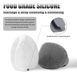 REVEX Face Scrubber,2Pcs Silicone Face Scrubber for Women Men,Face Exfoliator Scrubber, Manual Facial Cleansing Brush,Exfoliating Face Wash Brush for Sensitive Skin.(White+Gray) REVEX Face Scrubber,2Pcs Silicone Face Scrubber for Women Men,Face Exfoliator Scrubber, Manual Facial Cleansing Brush,Exfoliating Face Wash Brush for Sensitive Skin.(White+Gray)