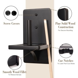 SISIPAI LIFE Pool Chalk Holder Cone Chalk Holder Wall Mounted Pool Chalk Holder Pool Table Chalk Holder Pool Table Accessories Black