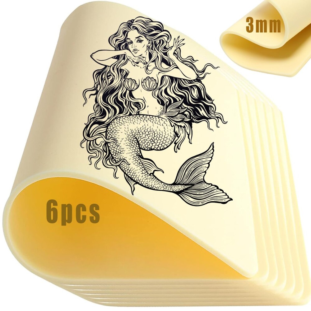 6 Pcs 3mm Fake Skin Practice Kit, 11.8x8.3 in Thick Silicone Skin with 2 Pcs Tattoo Template, for Beginner & Experienced Tattoo Artists (12x8in-6pcs) 6 Pcs 3mm Fake Skin Practice Kit, 11.8x8.3 in Thick Silicone Skin with 2 Pcs Tattoo Template, for Beginner & Experienced Tattoo Artists (12x8in-6pcs)