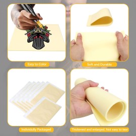 6 Pcs 3mm Fake Skin Practice Kit, 11.8x8.3 in Thick Silicone Skin with 2 Pcs Tattoo Template, for Beginner & Experienced Tattoo Artists (12x8in-6pcs) 6 Pcs 3mm Fake Skin Practice Kit, 11.8x8.3 in Thick Silicone Skin with 2 Pcs Tattoo Template, for Beginner & Experienced Tattoo Artists (12x8in-6pcs)