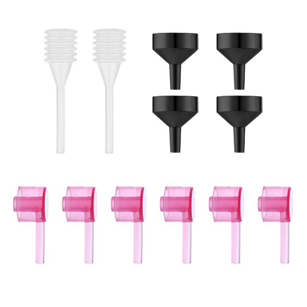 6 PCS Pink Perfume Dispenser Pump Transfer Tool for Small Travel Refillable Perfume Atomizer Spray Bottle, 4PCS Mini Black Metel Funnel, 2 PCS Mini Dropper