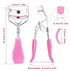 Sibba Lash Curler, No Pinching or Pulling, Long Lasting Eyelash Curler Fit All Eye Shapes, Professional Makeup Tool for Eyelashes with 10 Pieces Silicone Refill Pads (Pink) Sibba Lash Curler, No Pinching or Pulling, Long Lasting Eyelash Curler Fit All Eye Shapes, Professional Makeup Tool for Eyelashes with 10 Pieces Silicone Refill Pads (Pink)