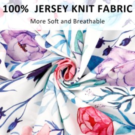 Floral Crib Sheets for Baby Girls 2 Pack, Fits Standard Nursery Crib Mattress & Toddler Bed Mattress 28x 52, Soft Stretchy Snug Neutral Baby Crib Fitted Sheets