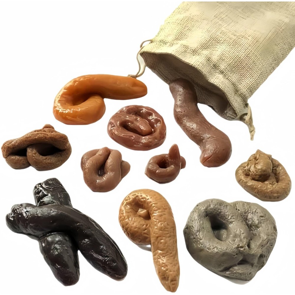 Aebor 10 Pieces Fake Poo Realistic Fake Turd Prank Floating Poo, Fake Dog Poop Toys with Drawstring Bags for Halloween April Fools\' Day Prank Party Supplies