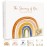 Baby Memory Book for Girl or Boy - First 5 Years Unisex Boho Rainbow Keepsake Journal to Record Newborn 1st Milestones - Gender Neutral Photo Album Scrapbook for Baby Shower - Pregnant New Mother Gift