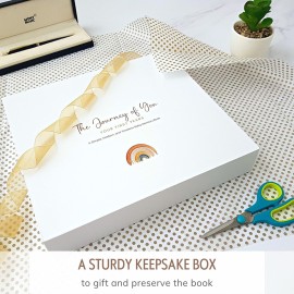 Baby Memory Book for Girl or Boy - First 5 Years Unisex Boho Rainbow Keepsake Journal to Record Newborn 1st Milestones - Gender Neutral Photo Album Scrapbook for Baby Shower - Pregnant New Mother Gift