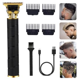 soieho Hair Trimmer for Men, Professional Electric Hair Clippers Cordless Beard Trimmer Shaver Electric T Blade Hair Trimmer, Zero Gapped Hair Clippers Cutting Grooming Kit with Guide Combs, Black