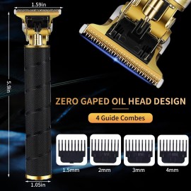 soieho Hair Trimmer for Men, Professional Electric Hair Clippers Cordless Beard Trimmer Shaver Electric T Blade Hair Trimmer, Zero Gapped Hair Clippers Cutting Grooming Kit with Guide Combs, Black