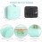MOMIRA Travel Makeup Bag Cosmetic Bag Makeup Organizer Bag with Lighted Mirror, Adjustable Brightness in 3 Color Scenarios, Waterproof Makeup Train Case, Gift for Women - Green