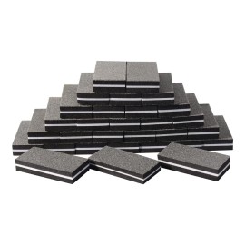 Diesisa Buffer Block Nail File, 100/180 Grit Sponge Nail Buffers for Acrylic Nails, Mini Buffing Block Double Sided for Manicure Tools 30 Count - Black