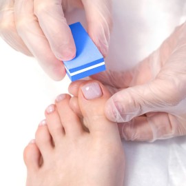 Diesisa Buffer Block Nail File, 100/180 Grit Sponge Nail Buffers for Acrylic Nails, Mini Buffing Block Double Sided for Manicure Tools 30 Count - Blue