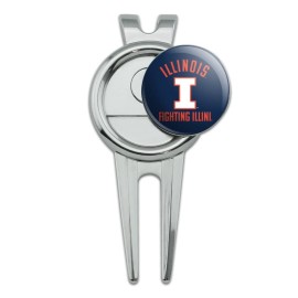GRAPHICS & MORE University of Illinois Official Logo Golf Divot Repair Tool and Ball Marker