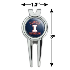 GRAPHICS & MORE University of Illinois Official Logo Golf Divot Repair Tool and Ball Marker