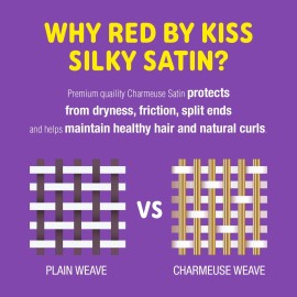 Red by Kiss Kids Satin Braid Bonnet, Comfy Wide Band for long hair, long braids (Tie Dye Pink/Purple)