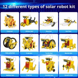AESGOGO STEM Projects for Kids Ages 8-12, Solar Robot Science Building Kits, Birthday Gifts for 8 9 10 11 12-16 Year Old Boys Girls Teens, Robotics Powered by Sun or Battery(Not Include).