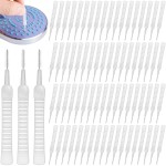 OIIKI 130pcs Shower Head Cleaning Brush, Anti-Clogging Nylon Cleaning Brush for Shower Nozzle, Hole Cleaning Brush for Pore Gap Keyboard