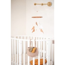 Crib Mobile Wooden Arm, 21.6 inches Wall Mounted Suitable for All mobiles | 100% Natural Beech Mobile Hanger Mount Wall Holder | Nursery Decor for Sturdy Mobile for Newborn Boys and Girls